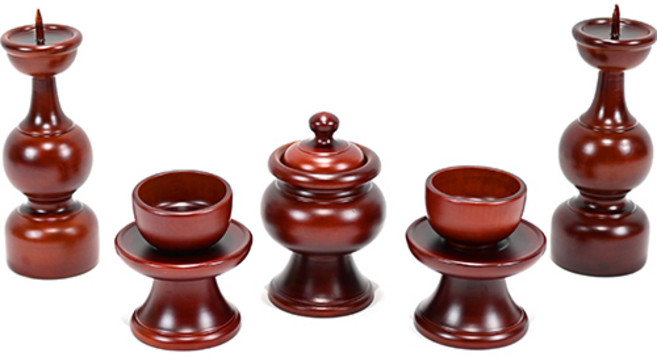 남원목기 문화재 오리목 향로 제기세트, 1세트, 제기 7p