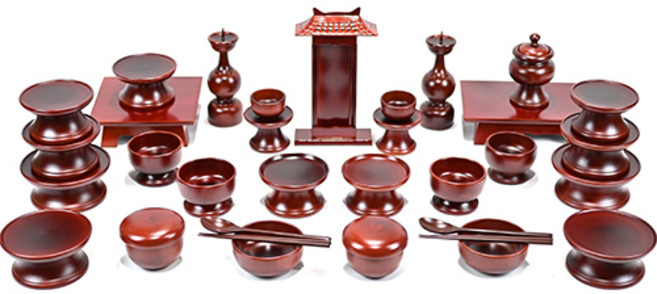 남원목기 남원 문화재 오리목 제기세트, 1세트, 19종