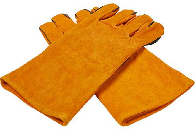 닥터캠프 캠핑 방염 바베큐 가죽 장갑, 브라운, 1개