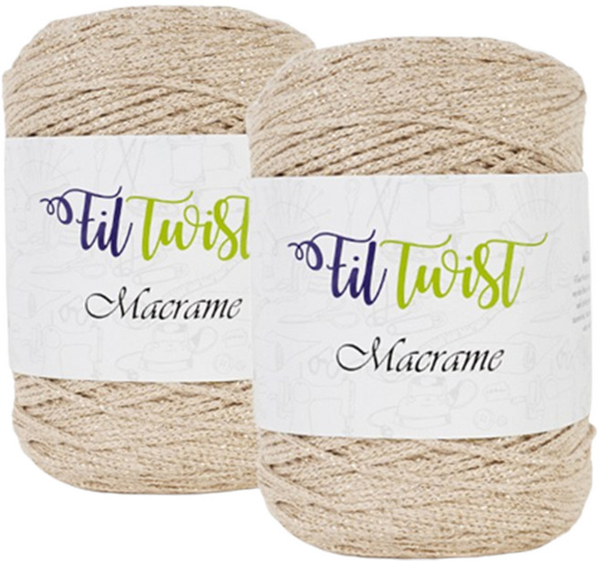 쎄비 필 트위스트 마크라메 뜨개실, 108샤이니베이지, 2개