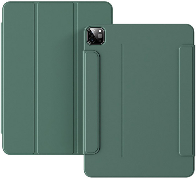 태블리스 3단분리 마그네틱 폴리오 스마트 커버 아이패드 케이스 MW-52, 카키, 1개