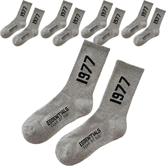 이츠굿텐 남녀공용 스트릿 힙한 패션 크루삭스 롱양말 5켤레 세트