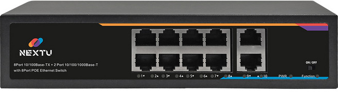 넥스트유 8포트 POE + 2포트 업링크 기가비트 스위칭허브 120W, NEXT-POE510-TP, 1개