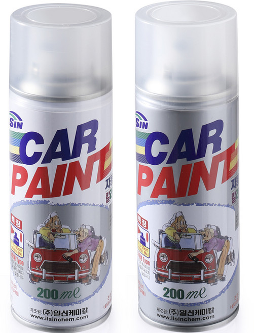 일신 카페인트 스프레이 200ml + 마감용투명 200ml 세트, 1세트, 현대 옥스포드블루 XB2 345