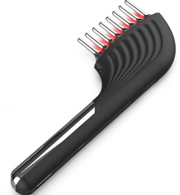 리바에이치 플러스 두피 갈바닉 진동 LED 마사지기, reevaa h+, 블랙