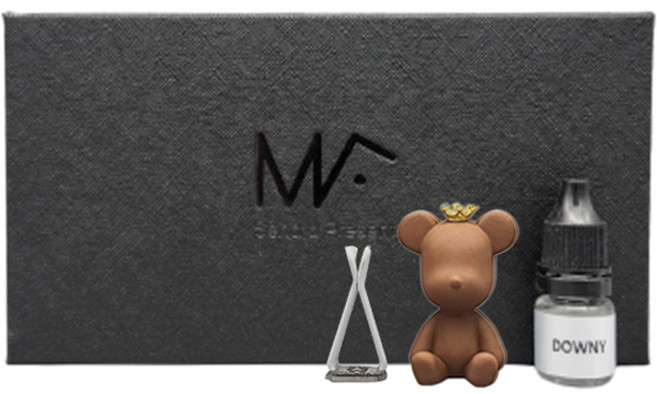 엠퓨처 베어브릭 차량용 석고 방향제 브라운 + 오일 5ml 세트, 1세트, 도손