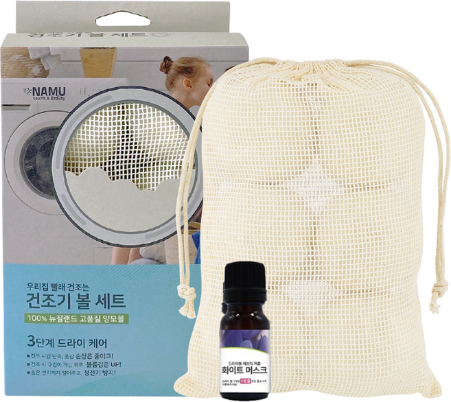 나무 건조기 양모볼 6p + 화이트 머스크 퍼퓸 세트, 화이트(양모볼), 1세트