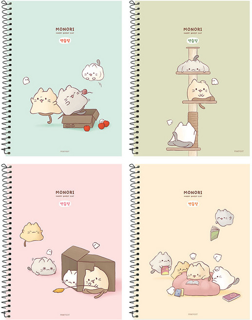 핑크풋 3000 모노리 연습장 4종 세트, 혼합색상, 1세트