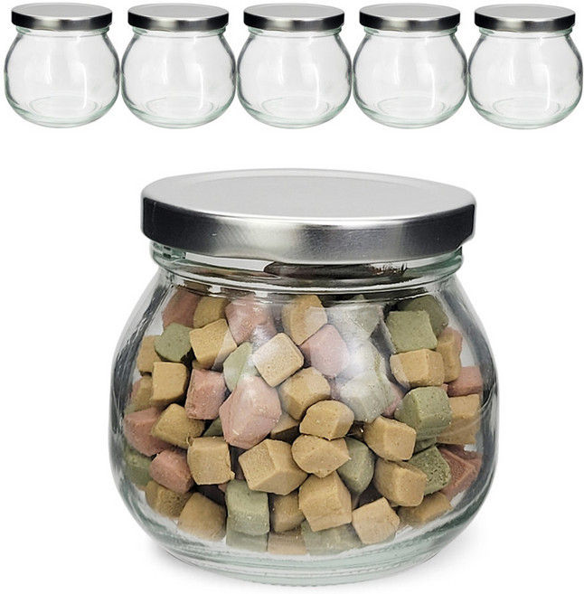 미르코리아 실버캡 유리병 잼잼 300, 300ml, 6개