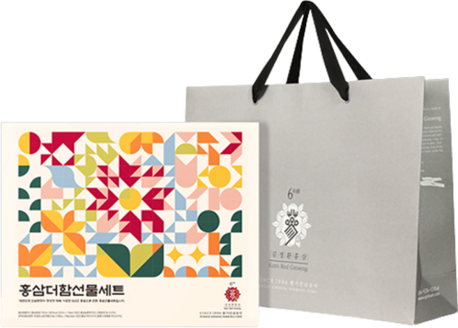 김정환홍삼 홍삼더함 선물 세트 + 쇼핑백, 1세트, 750ml