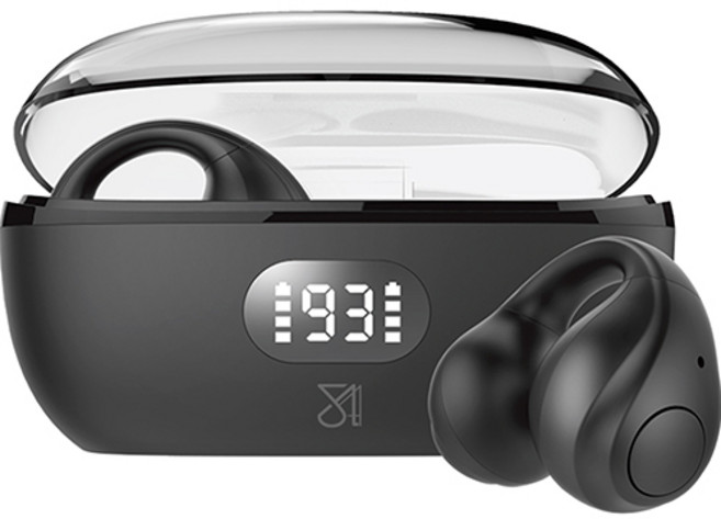 스마텍 이어클립 걸이형 5.3 블루투스 이어셋 STBT-EC150 블랙 3.5시간 방수가능