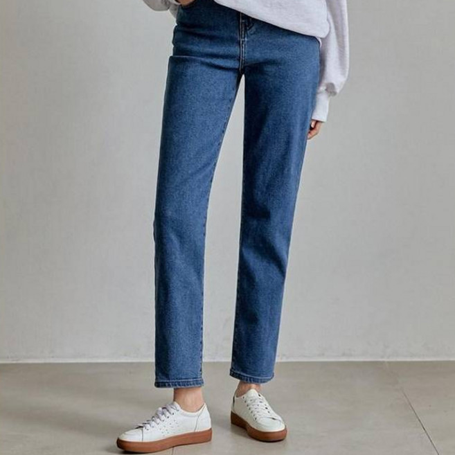 피핀 여성용 워싱 안밴드 일자 배기진 76087