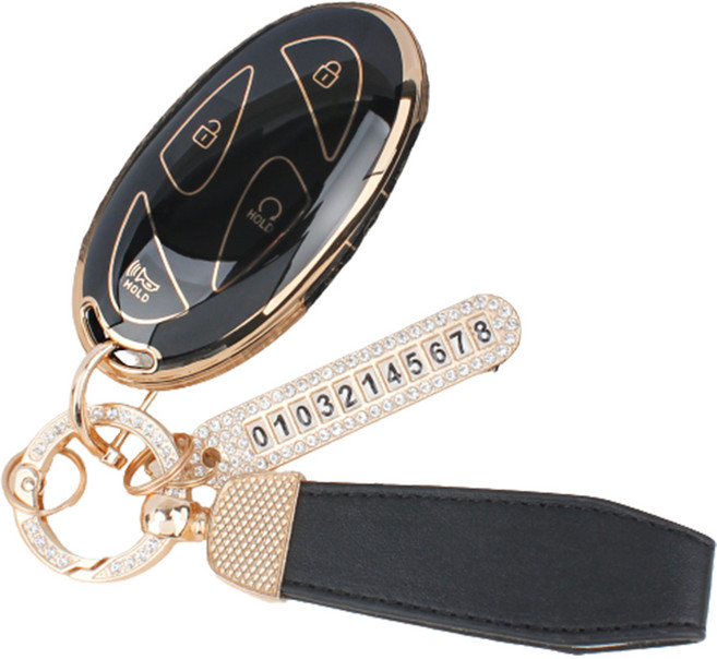 지엠지모터스 현대 신형7버튼 디올뉴그랜저 GN7 아이오닉6 코나 CN7 소나타 전용 프리미엄 TPU 키케이스 세트, 모던블랙, AH-11(7버튼)