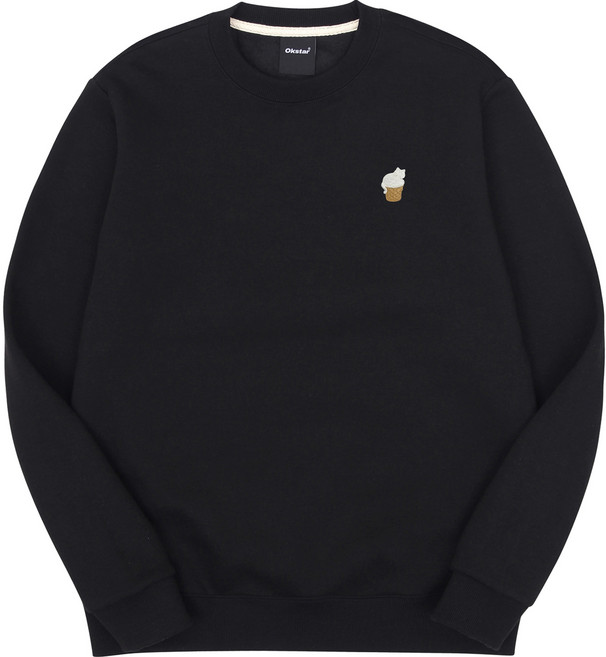 옥스타 남녀공용 아이스크림냥 자수 특양면 맨투맨 3SSP013