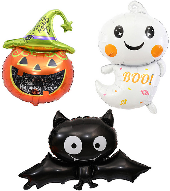 피앤비유니티 할로윈 대형 호일풍선 3종 세트, 02 호박 박쥐 유령, 1세트
