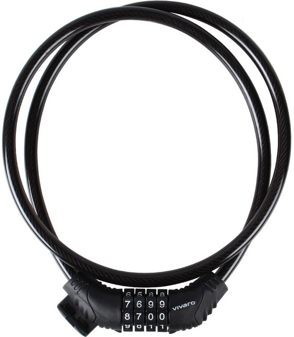 비바로 자전거 자물쇠 8 x 1000 mm, 블랙, 1개