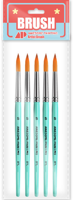 어썸페인팅 다용도 세필 붓 라인붓 둥근붓 디테일 라이너 DETAIL 5p, 5호, 1개