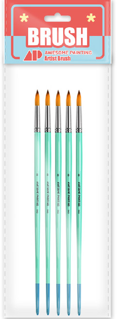 어썸페인팅 수채화 아크릴화 겸용 환붓 둥근붓 ROUND 5p, 8호, 1개