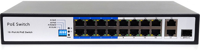 넥스트유 16포트 POE+ 150W TP SFP 콤보 스위치 허브, 1개