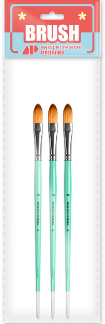 어썸페인팅 유화 아크릴 수채화 겸용 붓 FILBERT 3p, 16호, 1개