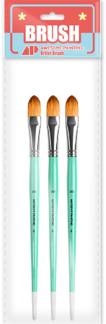 어썸페인팅 유화 아크릴 수채화 겸용 붓 FILBERT 3p, 20호, 1개
