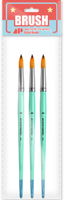 어썸페인팅 수채화 아크릴화 겸용 환붓 둥근붓 ROUND 3p, 20호, 1개