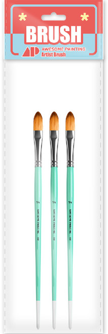 어썸페인팅 유화 아크릴 수채화 겸용 붓 FILBERT 3p, 14호, 1개