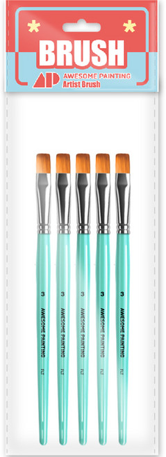 어썸페인팅 다용도 디자인 붓 평붓 납작붓 구성붓 FLAT 5p, 3호, 1개