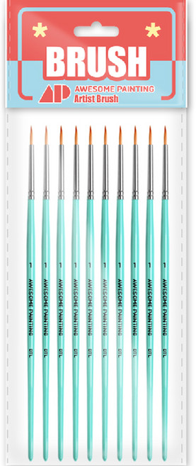 어썸페인팅 다용도 세필 붓 라인붓 둥근붓 디테일 라이너 DETAIL 10p, 1호, 1개