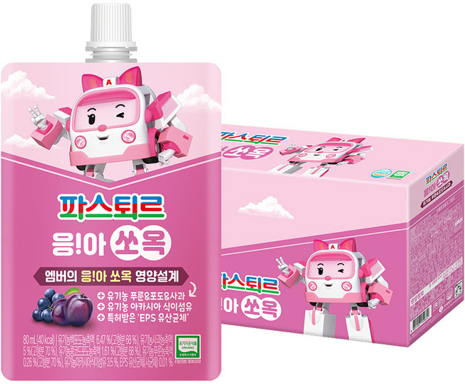 파스퇴르 유아용 응아쏘옥 주스, 80ml, 10개