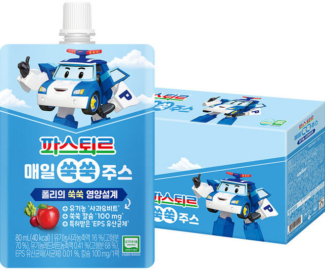 파스퇴르 유아용 매일 쑥쑥 주스 10p, 80ml, 10개