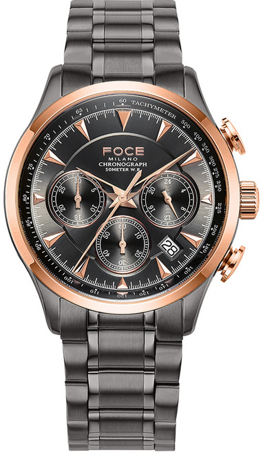 FOCE 米蘭 男士計時碼錶金屬手錶 43mm FM7556M