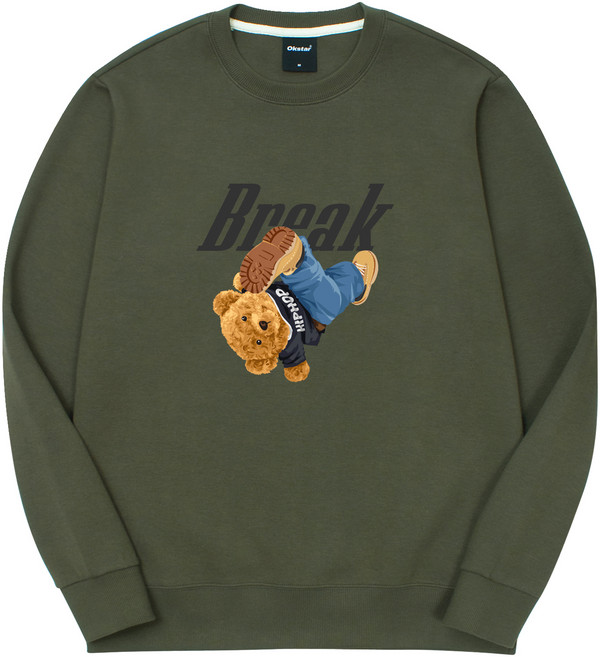 옥스타 남녀공용 브레이크 곰돌이 특양면 맨투맨 3SSP008