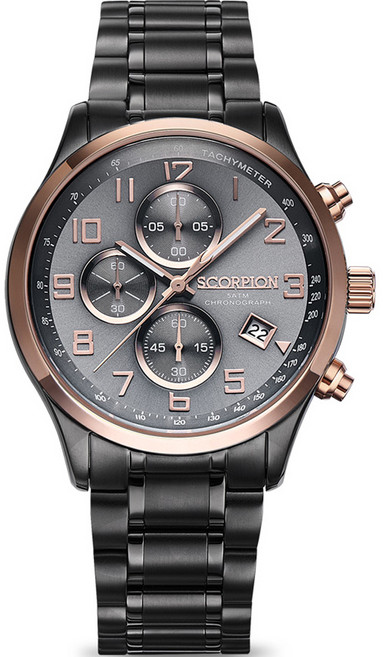 스콜피온시계 남성용 크로노그래프 디버클 메탈 시계 43mm SP3348M