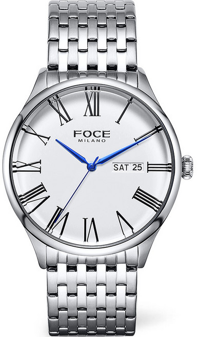 포체밀라노 남성용 데이데이트 메탈 커플 손목시계 FM7601