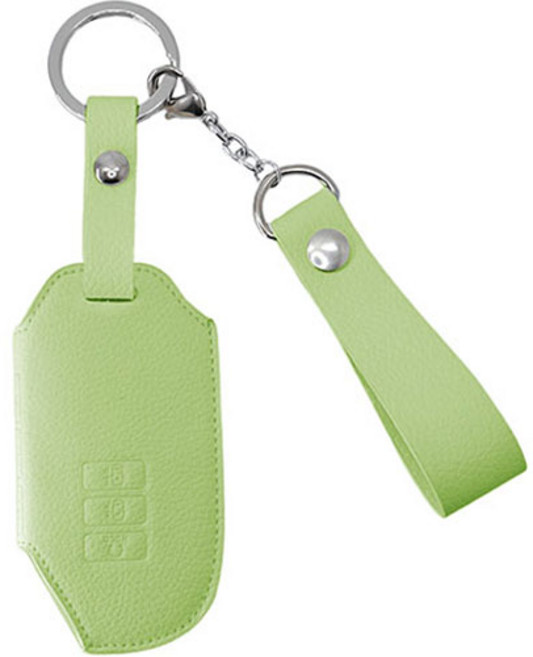 오시에나 자동차 가죽 스마트 차키케이스 스프링 키홀더, 라임, 기아 I(7버튼)