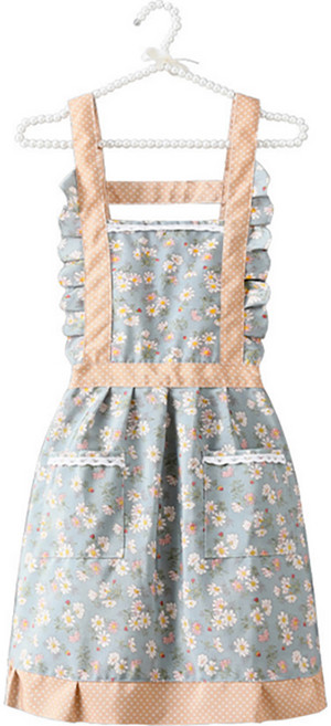 다정다감 캔버스 레이스 앞치마, 1개, 블루