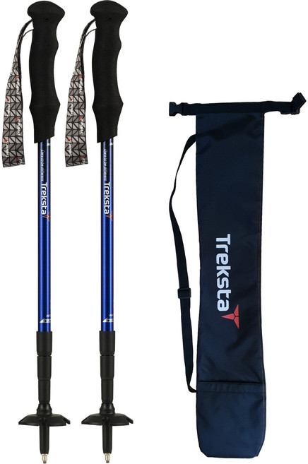 트렉스타 예일로 4단 등산스틱 2p + 스틱 케이스, 블루, 1세트