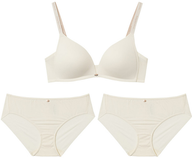 원더브라 아쿠아V넥 노와이어 브라1+팬티2 세트 WIZ018