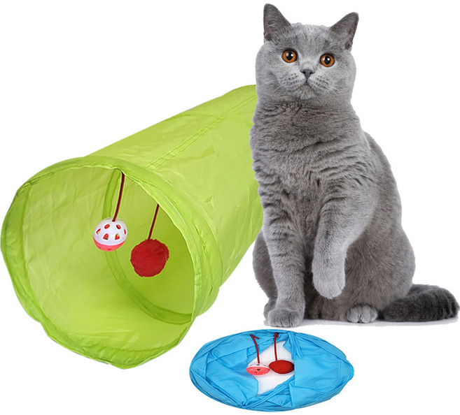 네이처펫 고양이 터널, 그린 + 블루, 2개