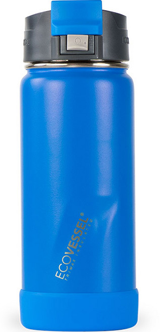 에코베슬 퍽 16 스텐 원터치뚜껑 보온 보냉 텀블러, 허드슨블루, 473ml, 1개