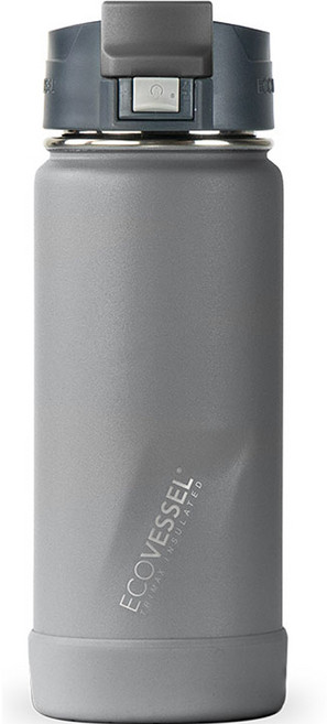 에코베슬 퍽 16 스텐 원터치뚜껑 보온 보냉 텀블러, 슬레이트그레이, 473ml, 1개