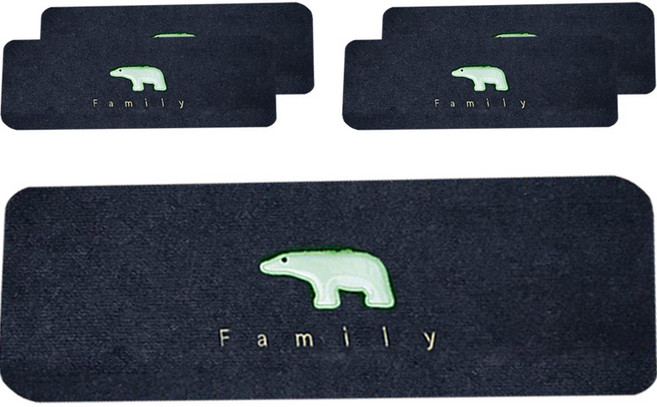 계단 미끄럼 방지 패드, 야광곰네이비, 5개