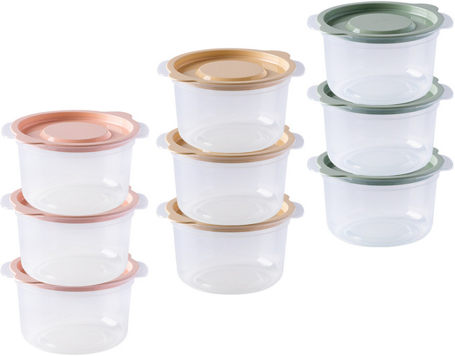 제오닉 전자레인지용 대용량 국 보관용기 3종 x 3p 세트 620ml, 그린 + 핑크 + 옐로우, 1세트