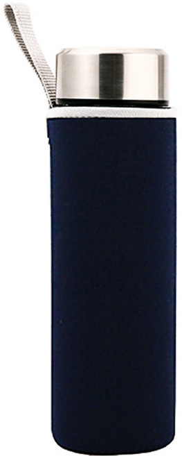 뷰레이터닷컴 베이크 무지 물병가방 550ml, 네이비, 1개