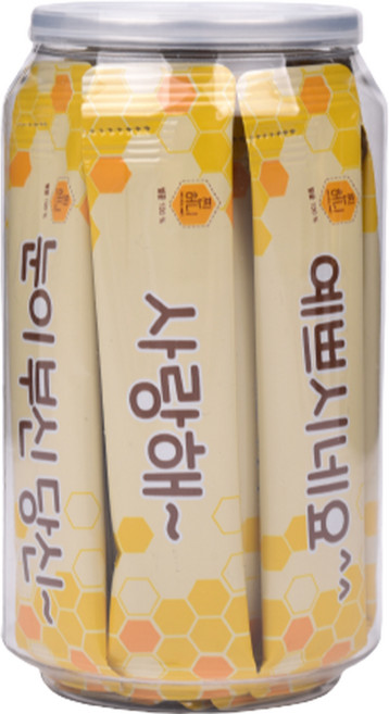 찐허니 벌꿀스틱 레터링 투명캔 20p, 200g, 1개