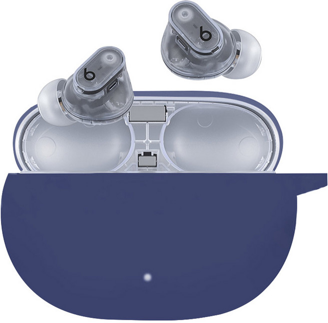 스페이스쉴드 실리콘 키링 이어폰 케이스, 애플 비츠 스튜디오 버즈 플러스, 미드나잇블루, 1개