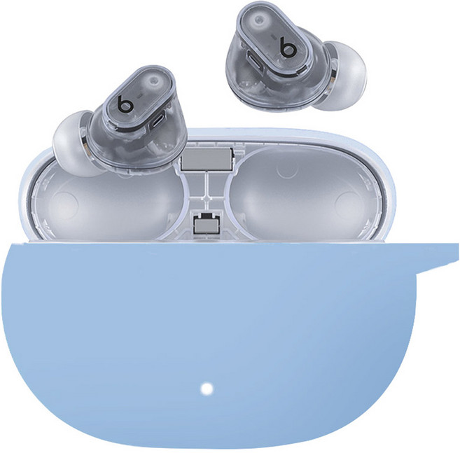 스페이스쉴드 실리콘 키링 이어폰 케이스, 애플 비츠 스튜디오 버즈 플러스, 스카이, 1개