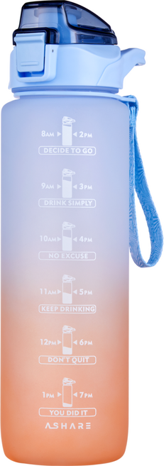 어쉐어 휴대용 스포츠 텀블러 + 휴대끈링 세트, 블루, 1L, 1세트