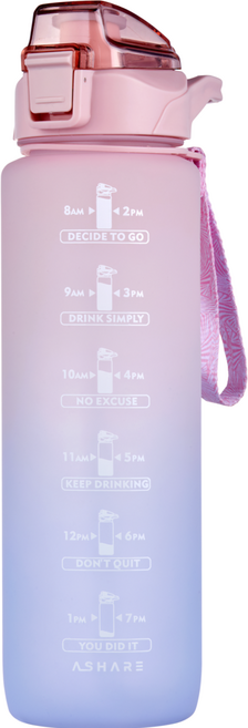 어쉐어 그라데이션 텀블러 물병 + 휴대끈링 세트, 핑크, 1L, 1세트